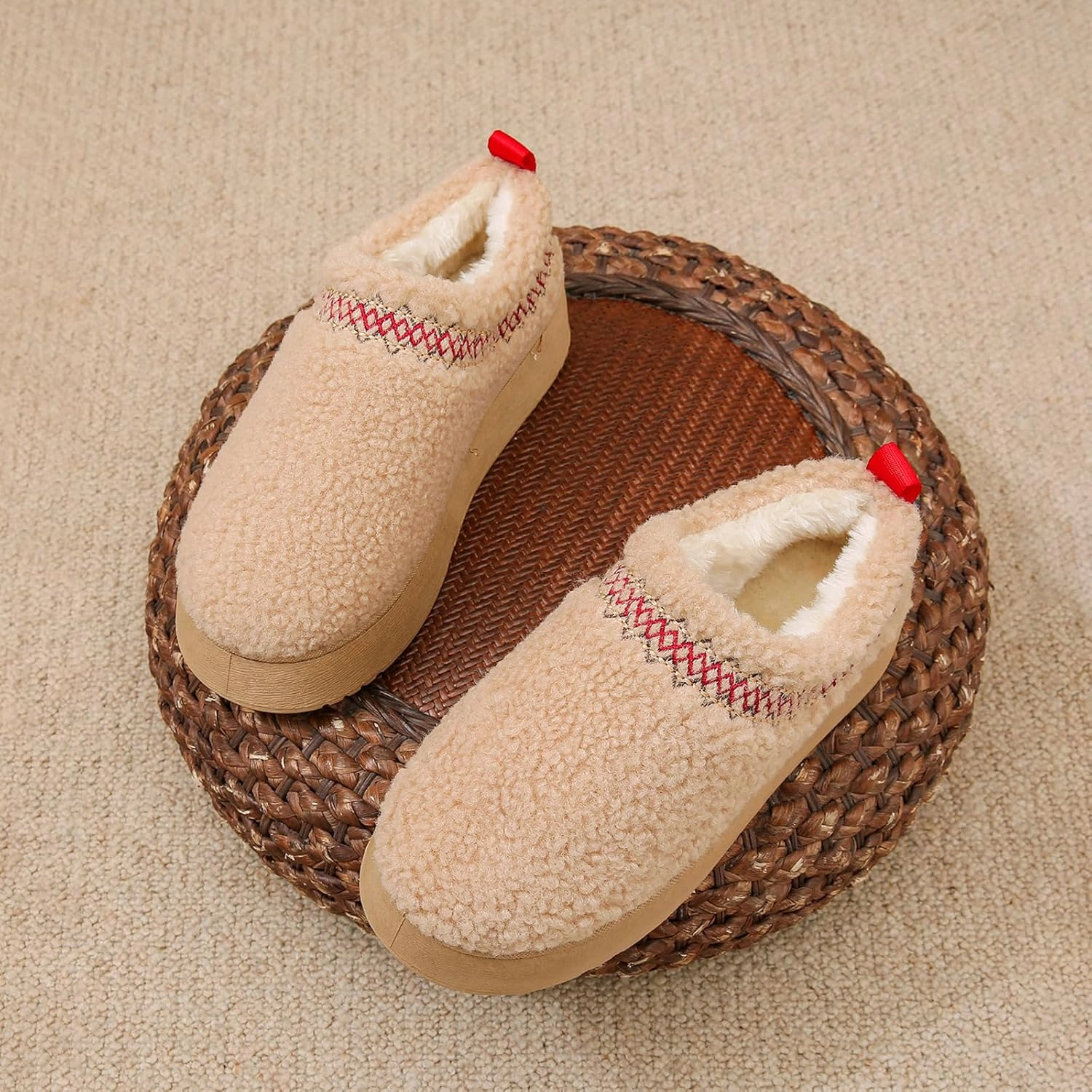 Women's Platform Clogs Mini Boots Plush Lining Fuzzy Slippers Slip on Fluffy Snow Boots for Women