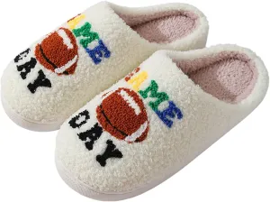 Womens Mens House Slippers Retro Comfy Warm Plush Slip on Fluffy Memory Foam Home Sippers for Winter Indoor Outdoor