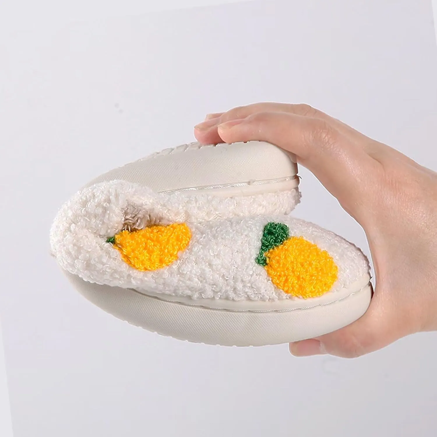 Women's Men's Strawberry Slippers Cute Fruit Home Slippers Winter Fuzzy Memory Foam Fluffy Warm House Shoes