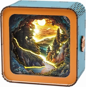 WOODBESTS 3D Puzzle Nightlight (Beautiful Forest) 3D Wooden Puzzles for Adults DIY Crafts for Adults Halloween/Christmas Decorations/Gifts for Family and Friends