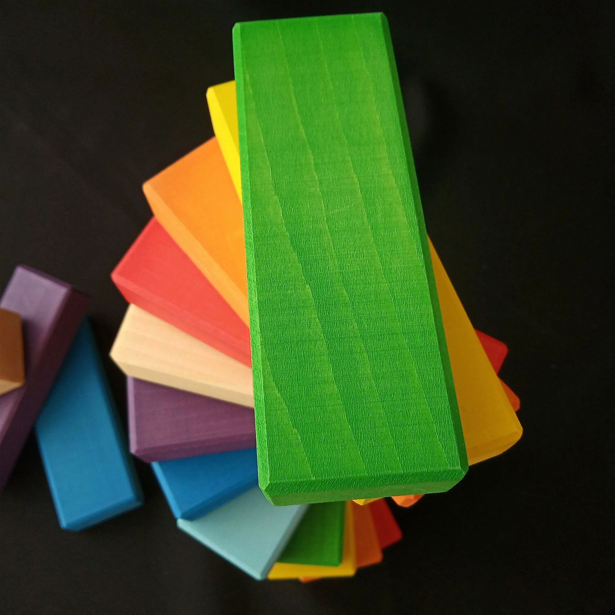 Wooden Building Bricks Baby Toy Rainbow