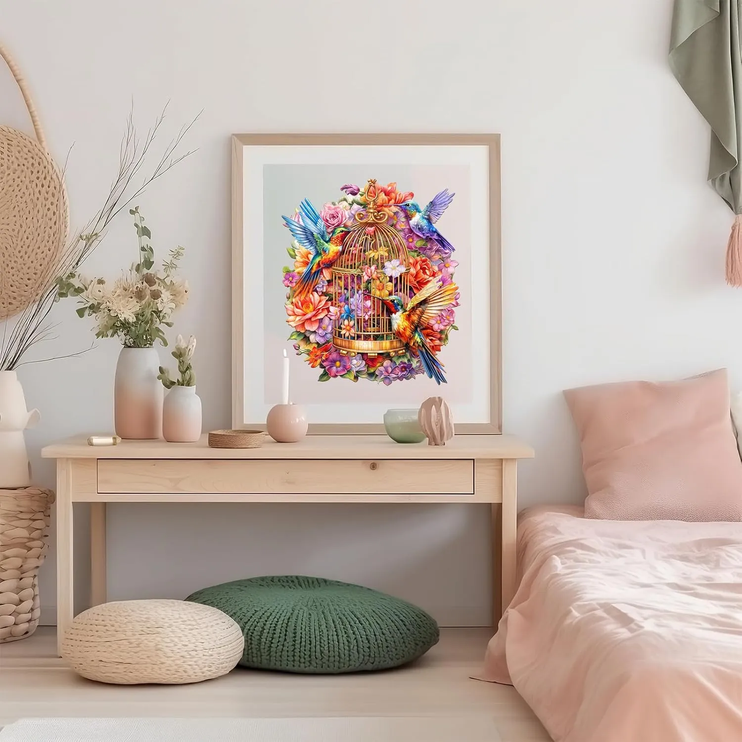 Wooden Hummingbird Puzzles - Unique Shaped Wooden Jigsaw Puzzles - Hummingbird Wooden Puzzles - Animal Wooden Puzzle Creative Birthday Gifts - Puzzle Toys - 100pcs