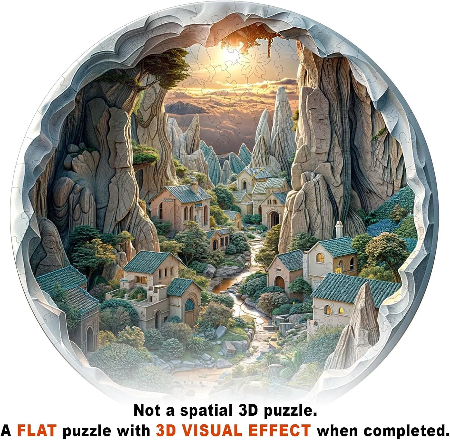 Wooden Puzzles for Adults - 3D Vision Effects Cave-2 Wooden Jigsaw Puzzles - Unique Shaped Wooden Jigsaw Puzzles for Adults - Animal Wooden Puzzle Creative Birthday Gifts - Puzzle Toys - 200pcs