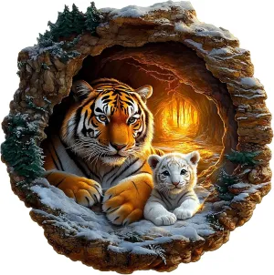 Wooden Puzzles for Adults - Unique Shape 3D Vision Wooden Puzzle - Tiger Family Wooden Puzzles - Challenging Adult Animal Puzzles Creative Gifts - Birthday Gifts for Adults - Puzzle Toys - (100pcs)