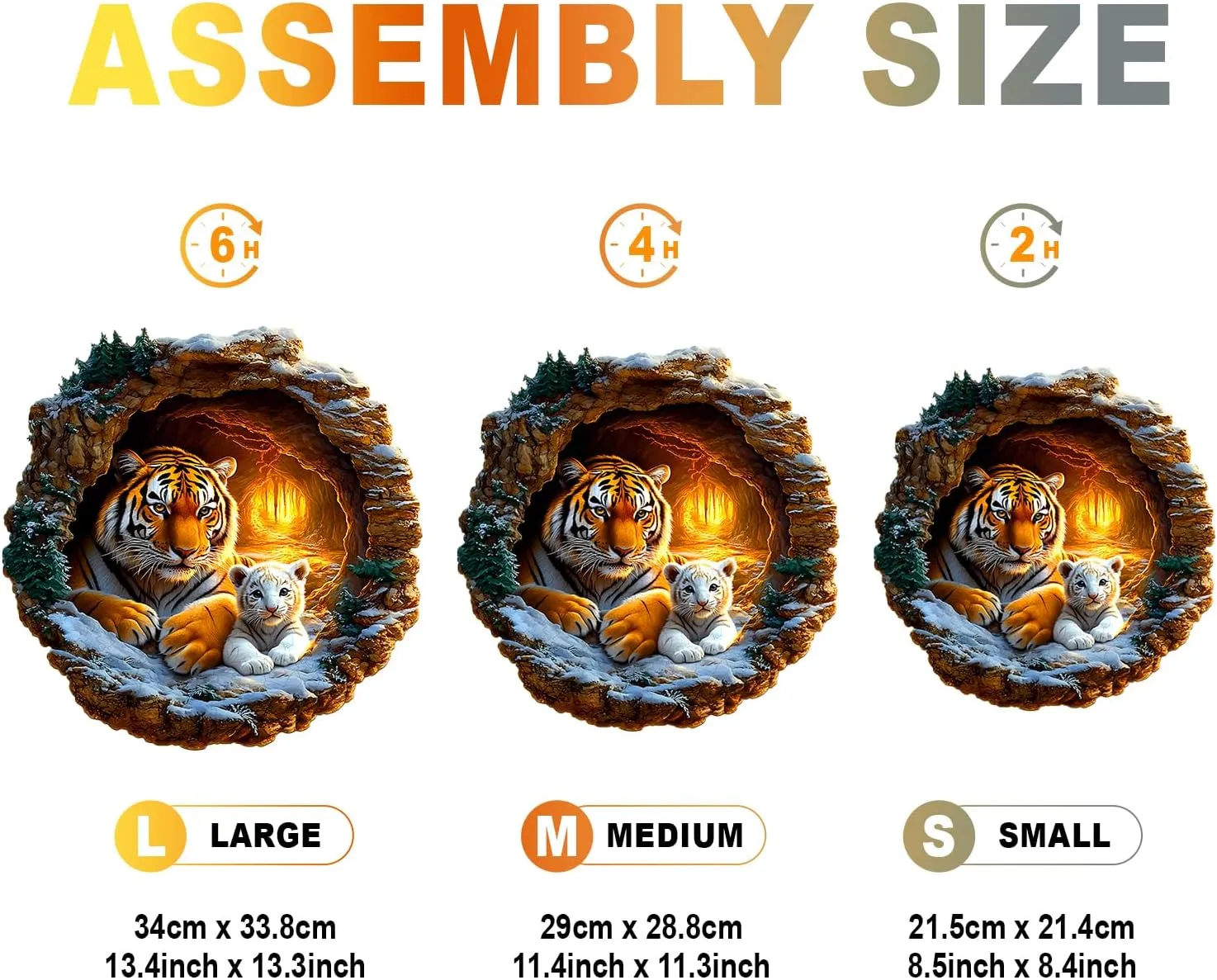Wooden Puzzles for Adults - Unique Shape 3D Vision Wooden Puzzle - Tiger Family Wooden Puzzles - Challenging Adult Animal Puzzles Creative Gifts - Birthday Gifts for Adults - Puzzle Toys - (100pcs)