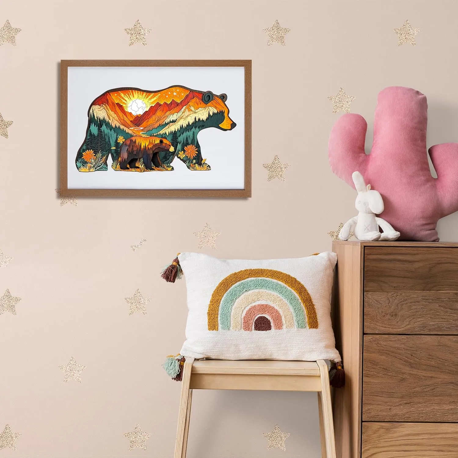 Wooden Puzzles for Adults - Unique Shaped Wooden Jigsaw Puzzles for Adult - Forest Bears Wooden Puzzles - Creative Gift for Teenagers and Adults - Puzzle Toys - 80pcs