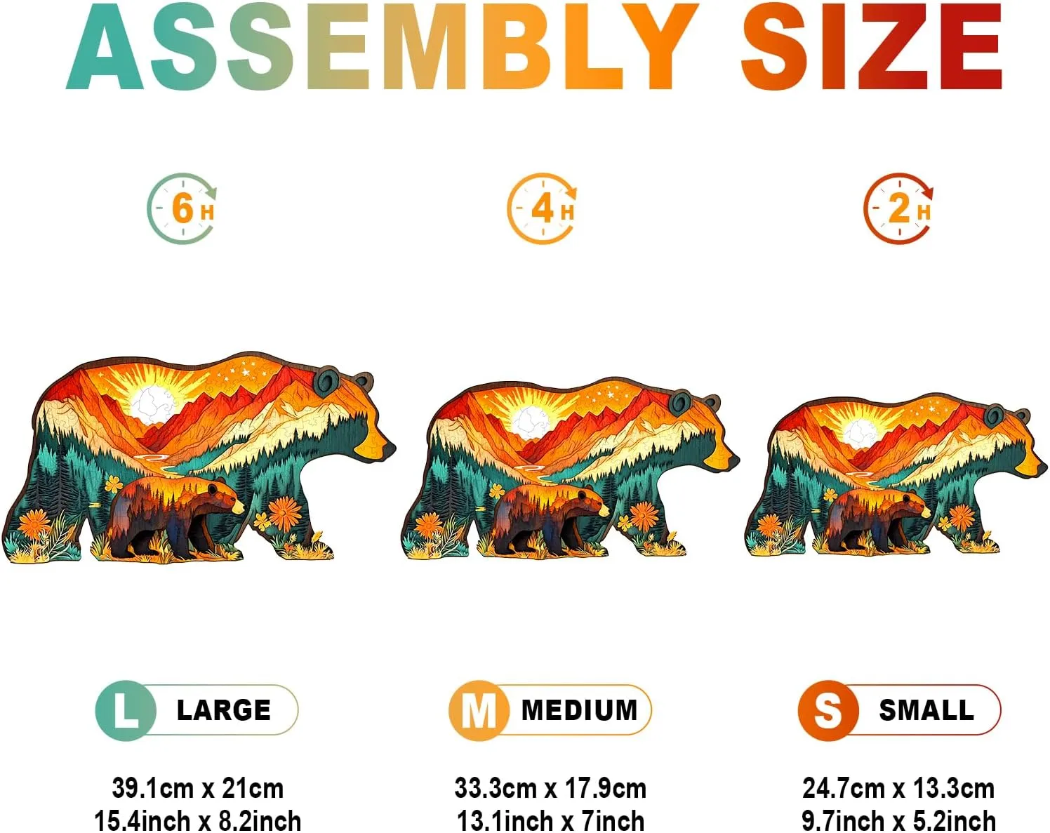 Wooden Puzzles for Adults - Unique Shaped Wooden Jigsaw Puzzles for Adult - Forest Bears Wooden Puzzles - Creative Gift for Teenagers and Adults - Puzzle Toys - 80pcs