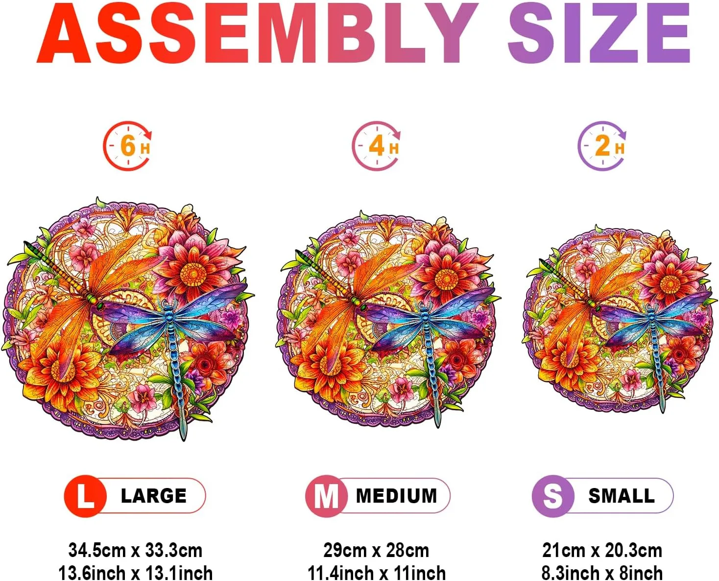 Wooden Puzzles for Adults - Unique Shaped Wooden Puzzles for Adults - Dragonflies and Flowers Wooden Jigsaw Puzzles - Dragonfly Gifts for Women- Puzzle Toys - 100pcs