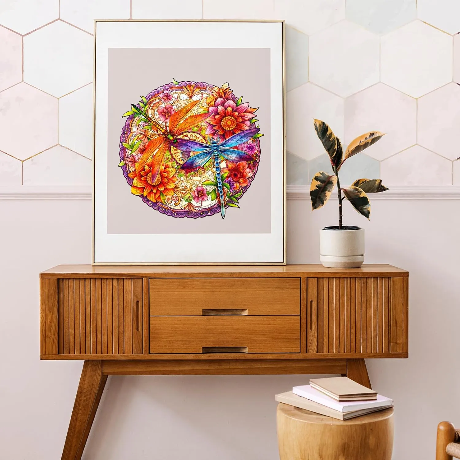 Wooden Puzzles for Adults - Unique Shaped Wooden Puzzles for Adults - Dragonflies and Flowers Wooden Jigsaw Puzzles - Dragonfly Gifts for Women- Puzzle Toys - 100pcs