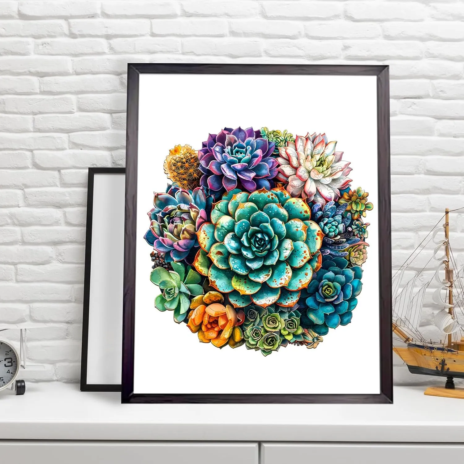 Wooden Puzzles for Adults - Unique Shaped Wooden Puzzles for Adults - Succulent Plants Wooden Jigsaw Puzzles - Wooden Puzzle Creative Birthday Gifts - Puzzle Toys - 300pcs