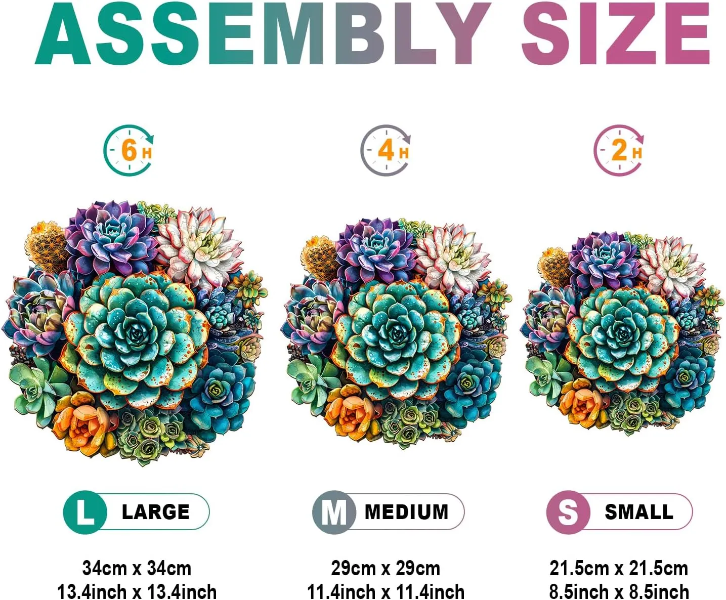 Wooden Puzzles for Adults - Unique Shaped Wooden Puzzles for Adults - Succulent Plants Wooden Jigsaw Puzzles - Wooden Puzzle Creative Birthday Gifts - Puzzle Toys - 300pcs