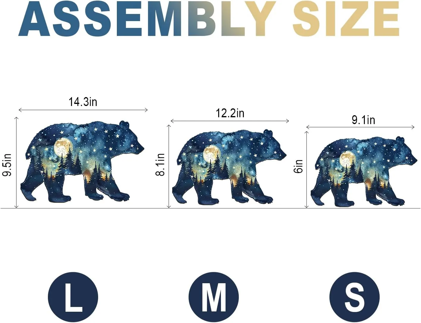 Wooden Puzzles for Adults，Astral Bear Jigsaw Puzzles for Adults，Unique Shaped Wooden Puzzle for Adult，Christmas Thanksgiving Birthday Gift for Your Family Friends(S-100 Pcs-9.1 * 6in)
