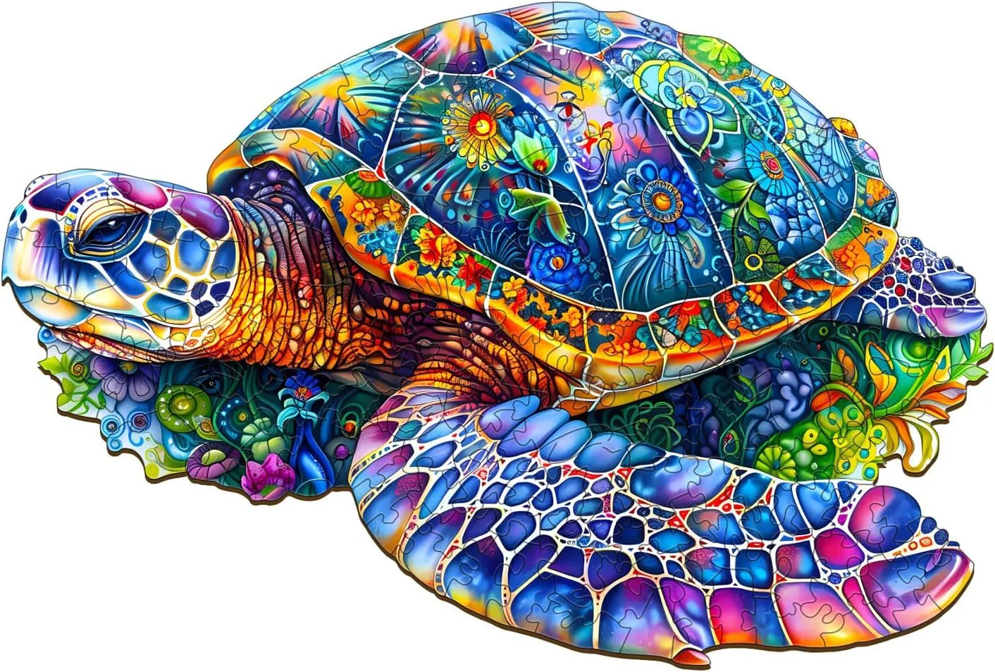 Wooden Turtle Puzzles - Unique Shaped Wooden Jigsaw Puzzles for Adults - Fantasy Turtle Wooden Puzzles - Animal Wooden Puzzle Creative Birthday Gifts - Puzzle Toys - 160pcs
