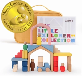 Wooden Building Blocks for Toddlers 2-4 Years, Wooden Blocks Ages 1-3 Montessori Toys (Mom's Choice Award Winner)
