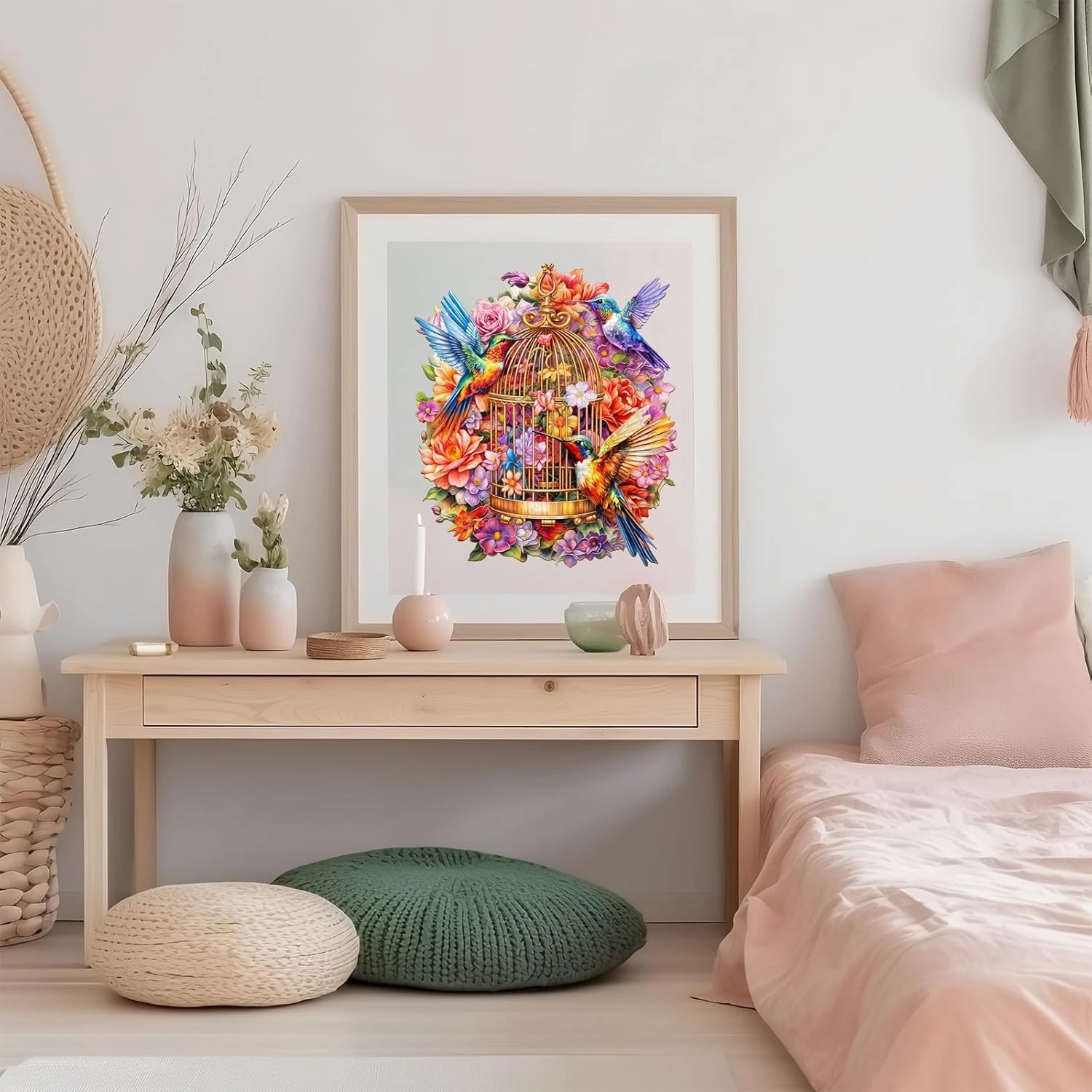 Wooden Hummingbird Puzzles - Unique Shaped Wooden Jigsaw Puzzles - Hummingbird Wooden Puzzles - Animal Wooden Puzzle Creative Birthday Gifts - Puzzle Toys - 260pcs