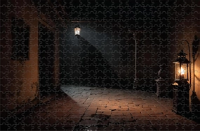 Wooden Jigsaw Puzzle 1000 Piece Japanese Castle Courtyard Lantern Shadow Wooden Jigsaw Puzzles Challenging Educational Fun Interactive Toys for Family Creative Gift