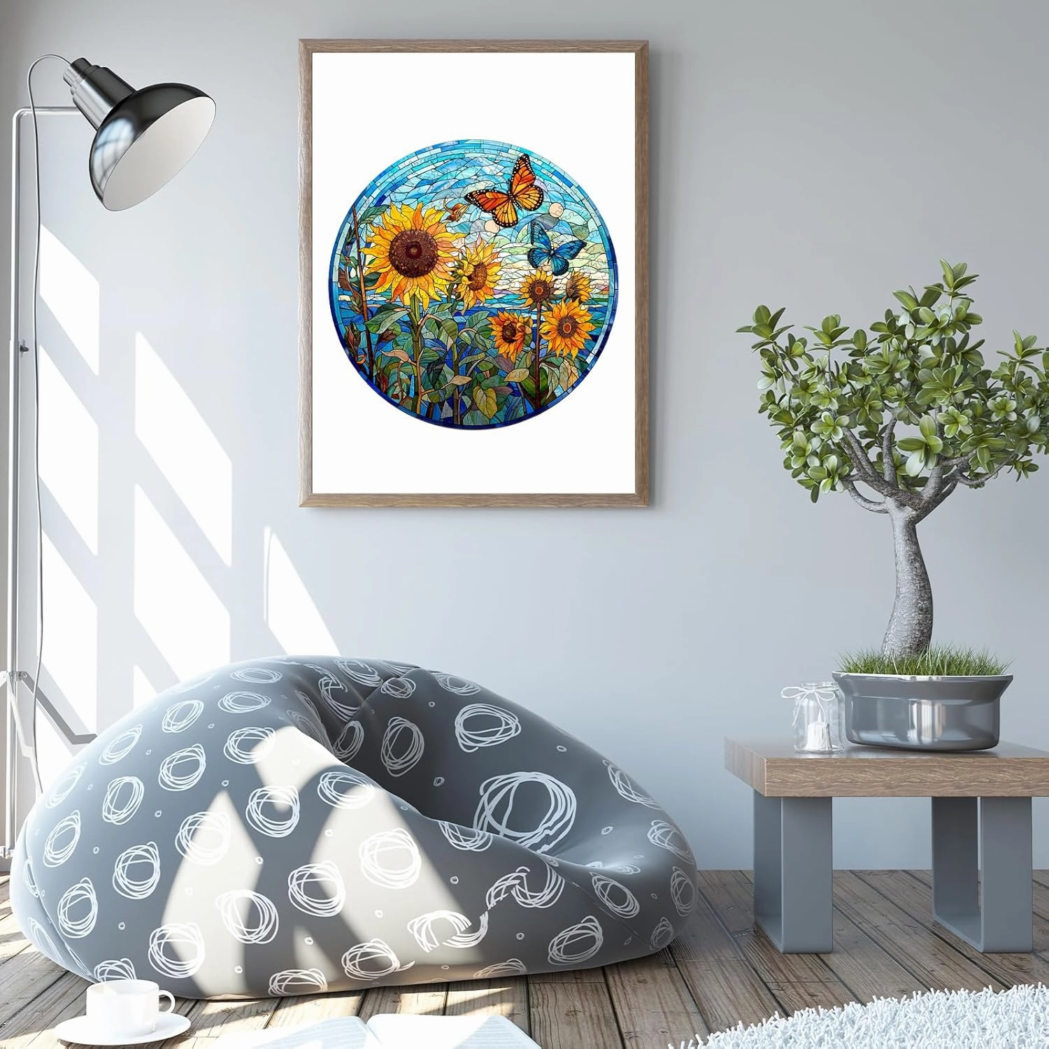 Wooden Puzzles for Adults - Unique Shaped Wooden Puzzles for Adults - Stained Glass Sunflower Wooden Jigsaw Puzzles - Sunflower Gifts for Women Men - Puzzle Toys - 300pcs