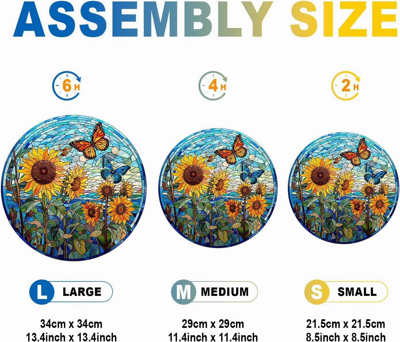 Wooden Puzzles for Adults - Unique Shaped Wooden Puzzles for Adults - Stained Glass Sunflower Wooden Jigsaw Puzzles - Sunflower Gifts for Women Men - Puzzle Toys - 300pcs