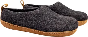 Wool Indoor Slippers - Natural Organic Wool, Genuine Leather Sole, Handmade in Nepal - Cozy, Warm, Soft, Unisex Non-Slip House Shoes for Men & Women - Perfect for Winter Comfort