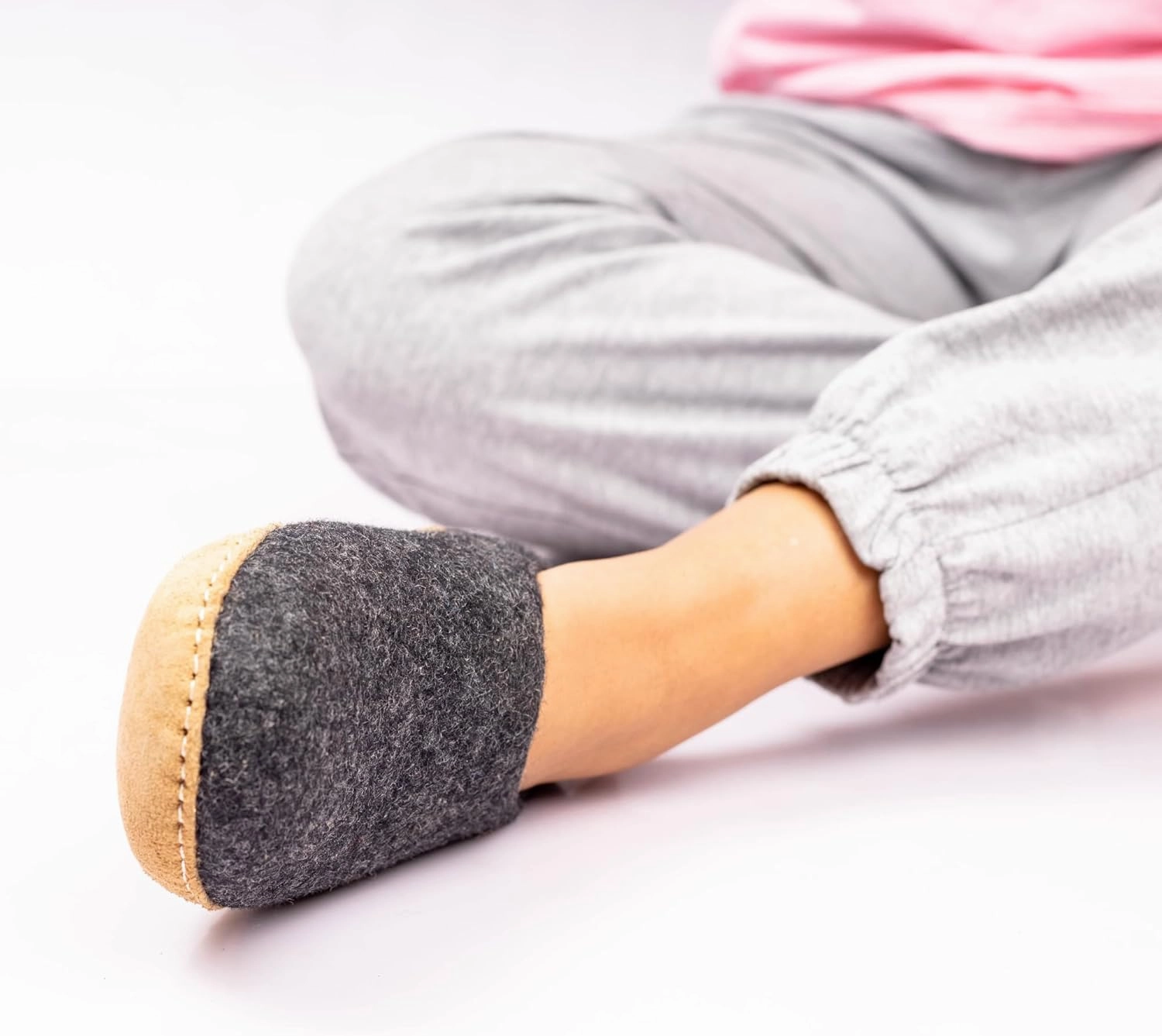 Wool Indoor Slippers - Natural Organic Wool, Genuine Leather Sole, Handmade in Nepal - Cozy, Warm, Soft, Unisex Non-Slip House Shoes for Men & Women - Perfect for Winter Comfort