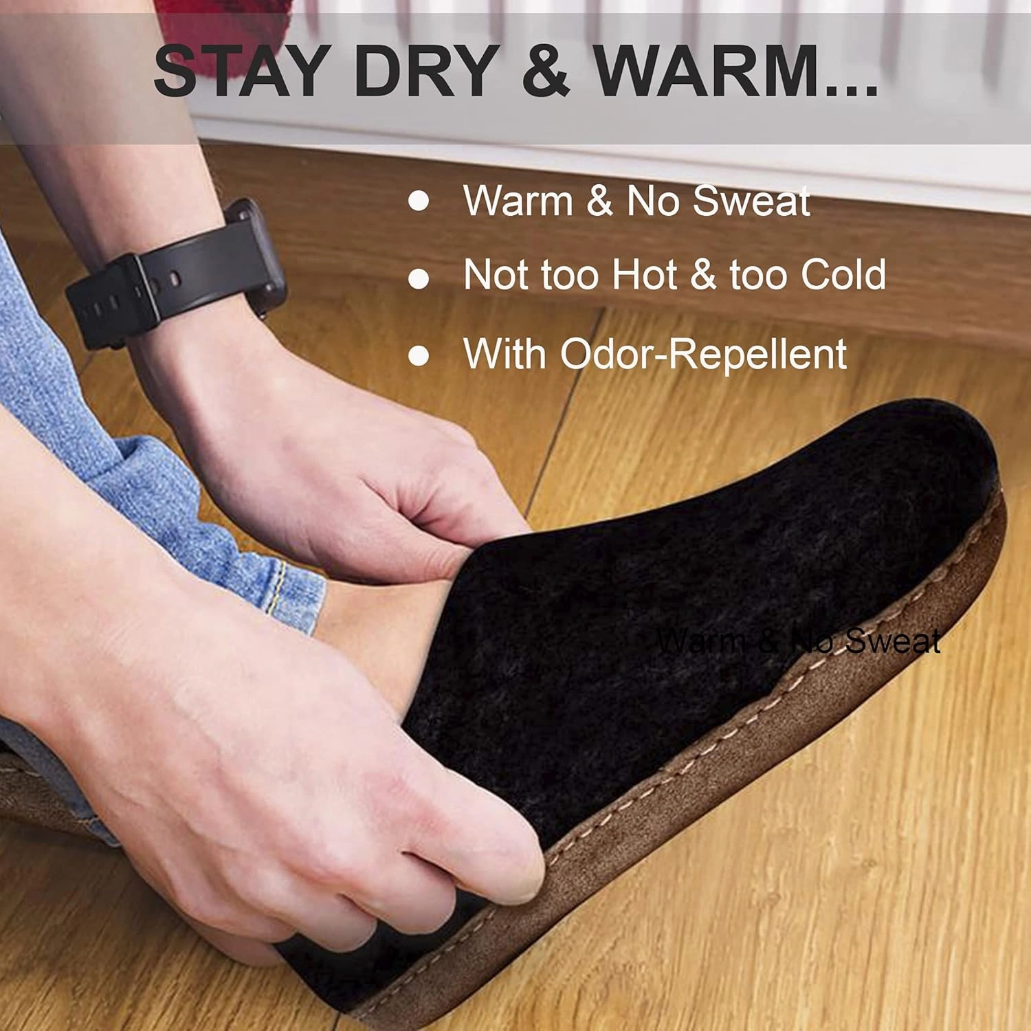 Wool Indoor Slippers - Natural Organic Wool, Genuine Leather Sole, Handmade in Nepal - Cozy, Warm, Soft, Unisex Non-Slip House Shoes for Men & Women - Perfect for Winter Comfort