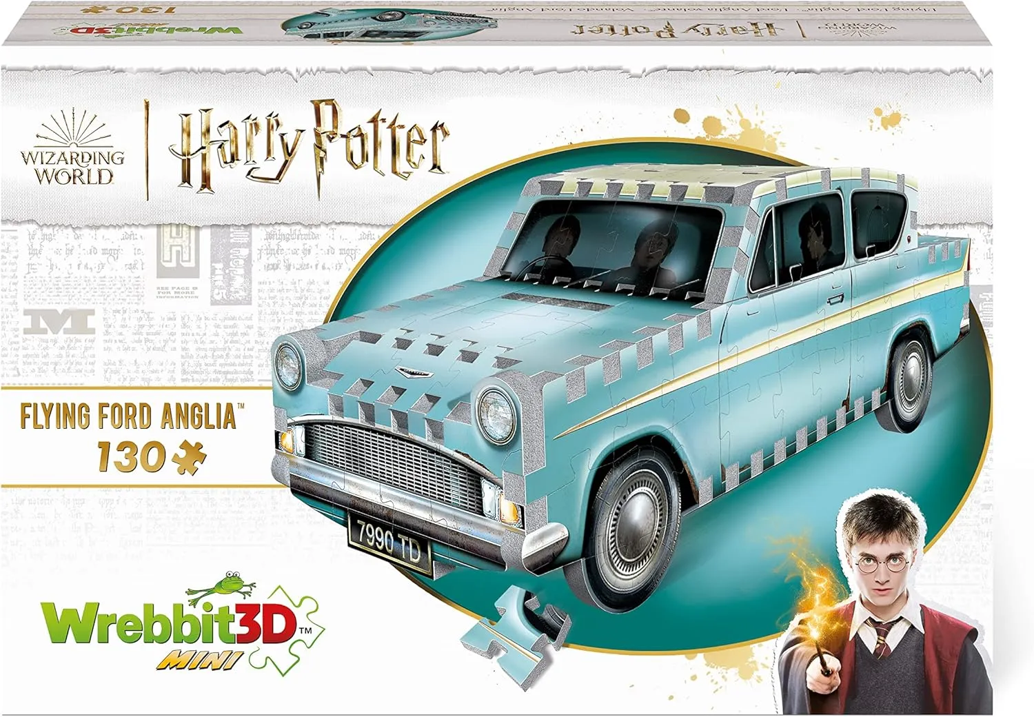 Wrebbit3D - Harry Potter – Flying Ford Anglia Mini 3D Puzzle for Teens and Adults | 130 Real Jigsaw Puzzle Pieces | Not Just an Ordinary Model Kit for Adults | Great Gift for Harry Potter Fans