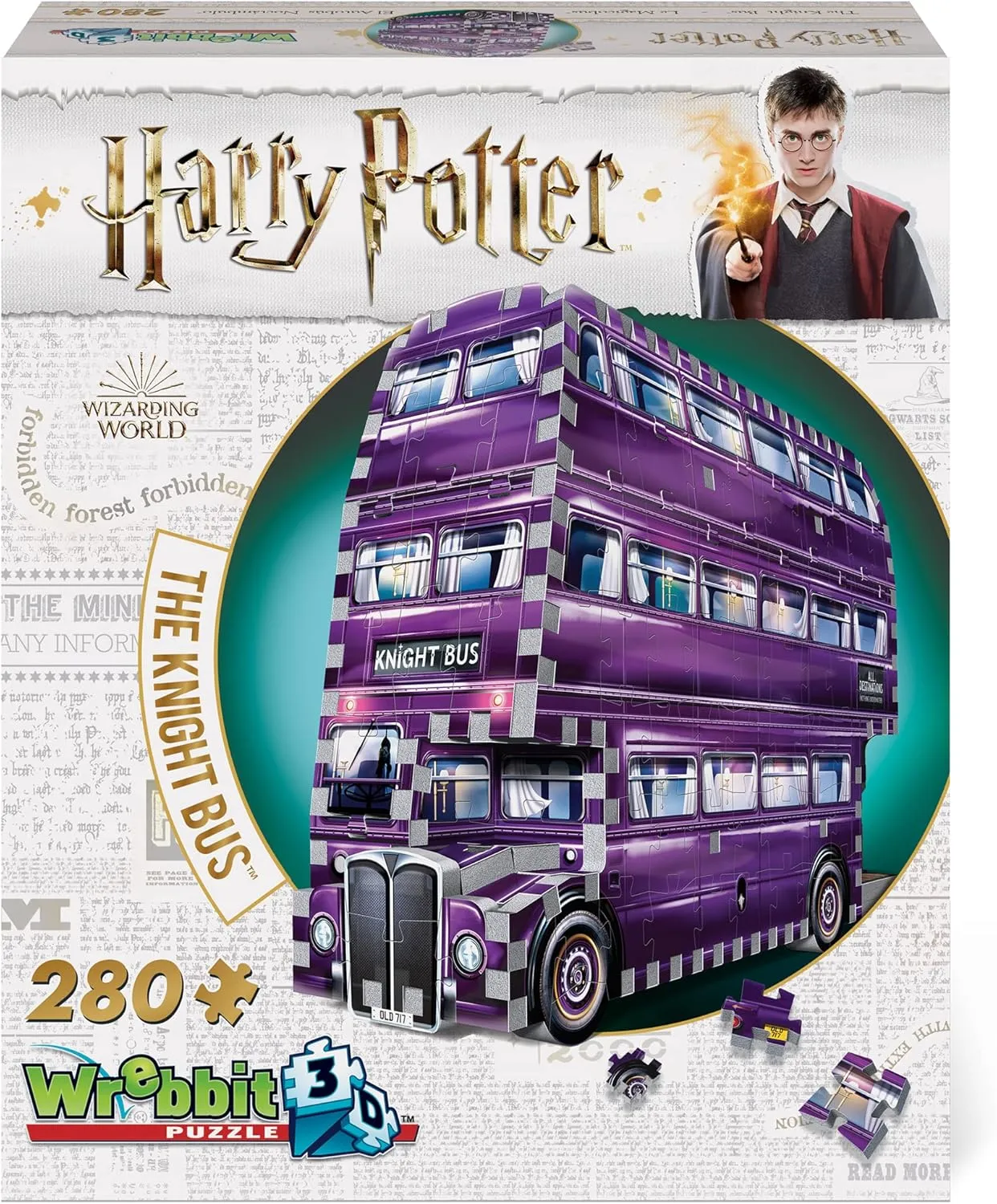 Wrebbit3D - Harry Potter – The Knight Bus 3D Puzzle for Teens and Adults | 280 Real Jigsaw Puzzle Pieces | Not Just an Ordinary Model Kit for Adults for Harry Potter Fans