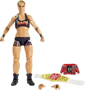 WWE Ronda Rousey Elite Series #77 Deluxe Action Figure with Realistic Facial Detailing, Iconic Ring Gear & Accessories