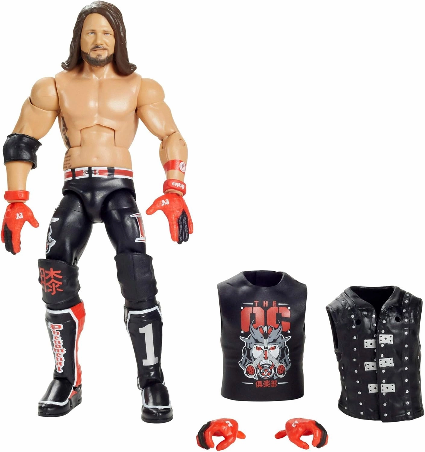 WWE Aj Styles Elite Series #77 Deluxe Action Figure with Realistic Facial Detailing, Iconic Ring Gear & Accessories