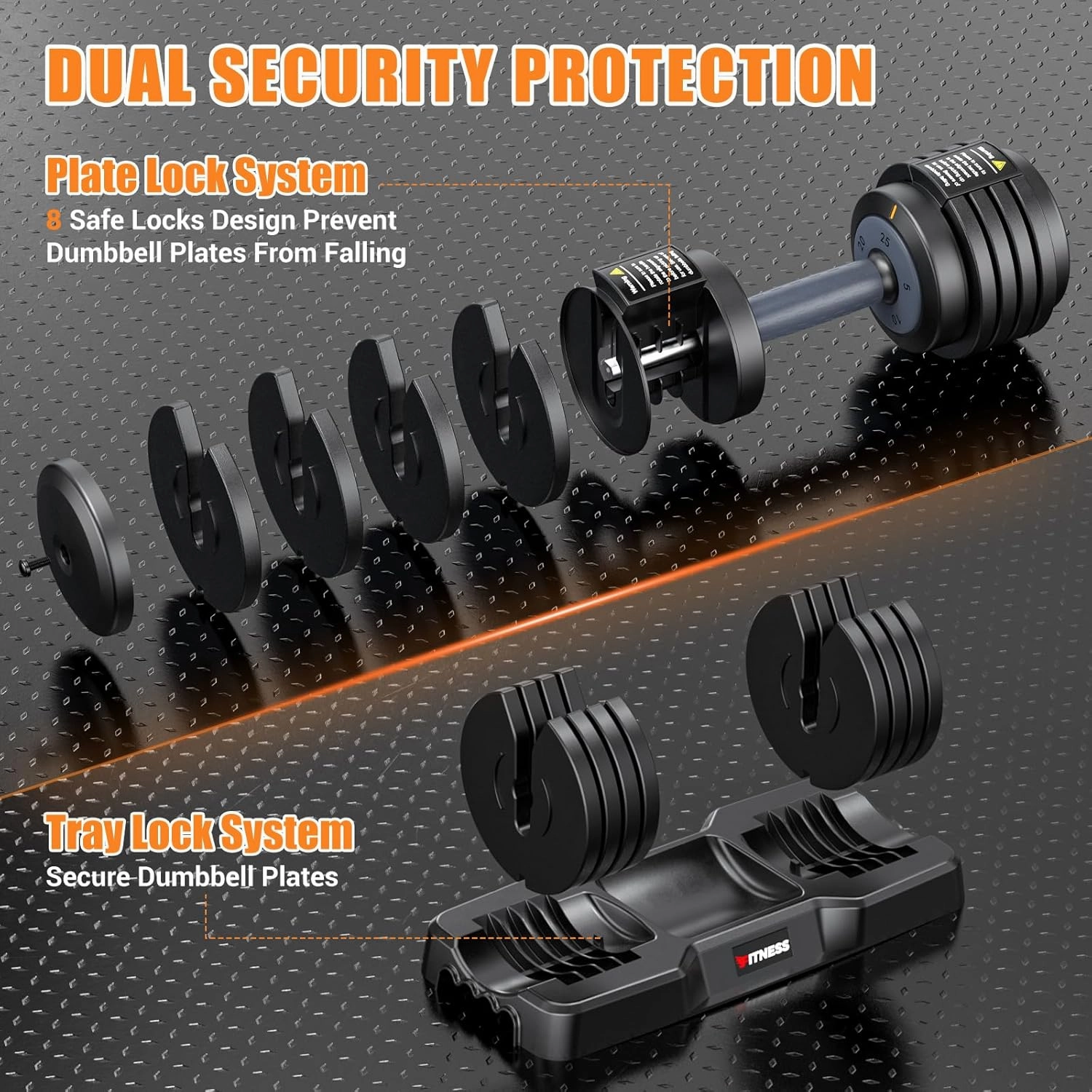 XDDIAS Adjustable Dumbbell Set of 2-25LB/55LB Set-1Sec Adjustable Dumbbell Weights-5 in 1 Free Weights Dumbbells Set with Effortless Tray/No-Slip Handle-Compact Size for Women/Men at Home Gym