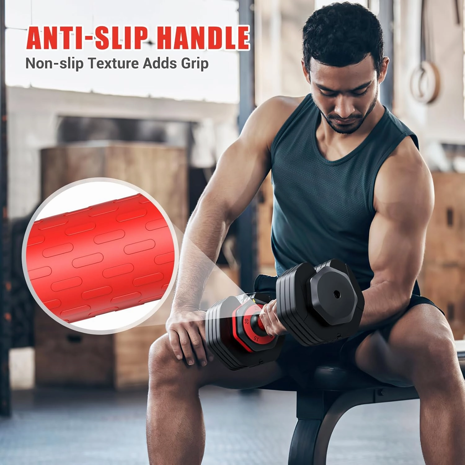 XDDIAS Adjustable Dumbbell Set of 2-25LB/55LB Set-1Sec Adjustable Dumbbell Weights-5 in 1 Free Weights Dumbbells Set with Effortless Tray/No-Slip Handle-Compact Size for Women/Men at Home Gym
