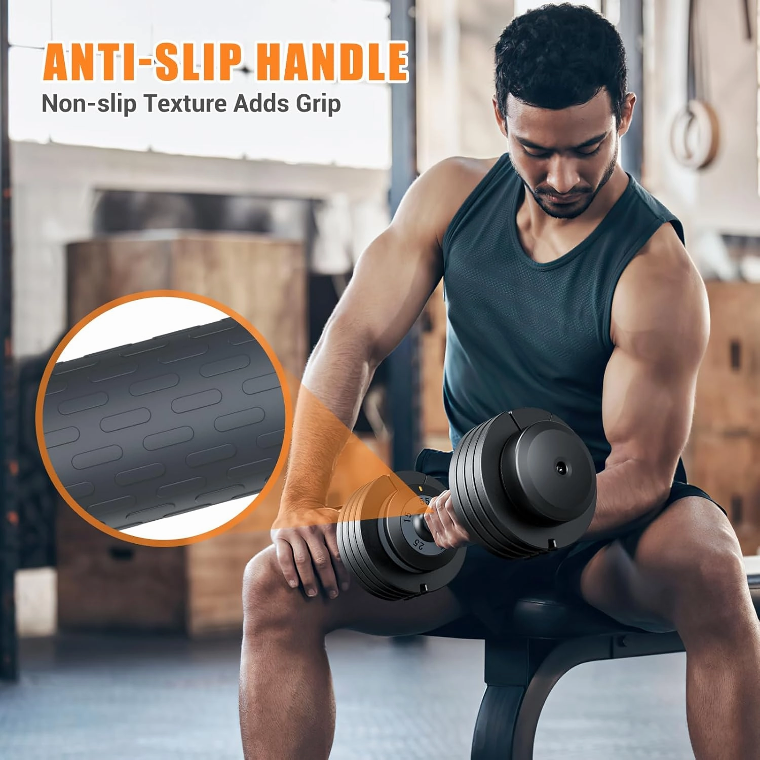 XDDIAS Adjustable Dumbbell Set of 2-25LB/55LB Set-1Sec Adjustable Dumbbell Weights-5 in 1 Free Weights Dumbbells Set with Effortless Tray/No-Slip Handle-Compact Size for Women/Men at Home Gym