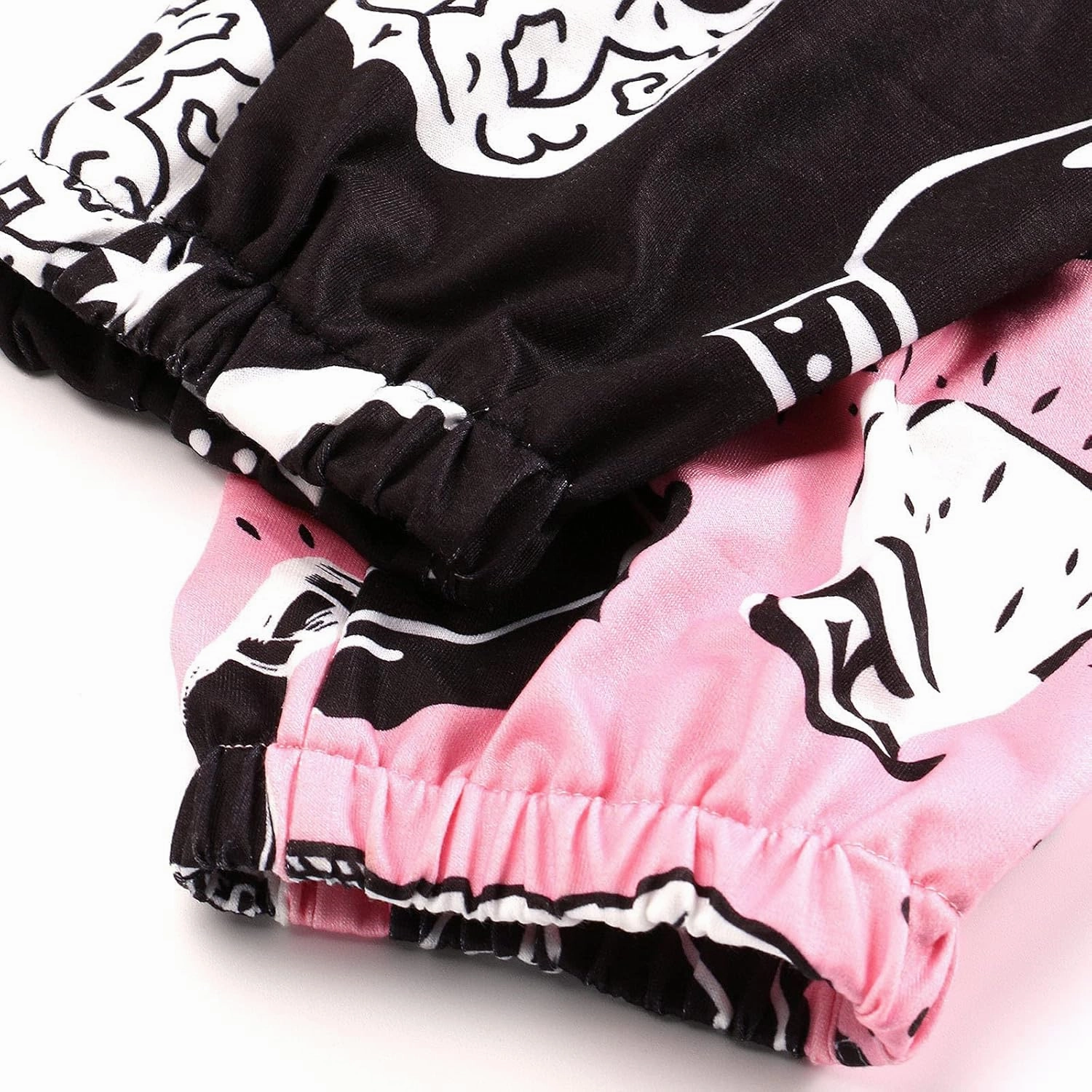 XFLnaraz Women's Fashion Printed Jogger Pants Elastic Waist Color Block Street Loose Sweatpants with Pockets
