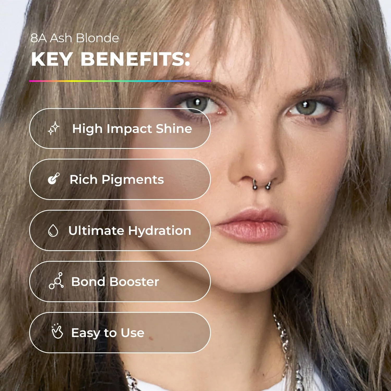 XMONDO Color Ash Blonde Color Depositing Mask & Semi-Permanent Hair Dye Super Gloss Infused with Bond Boosters for Nourishment, Revitalize & Repair, Vegan Formula, 8 Fl Oz