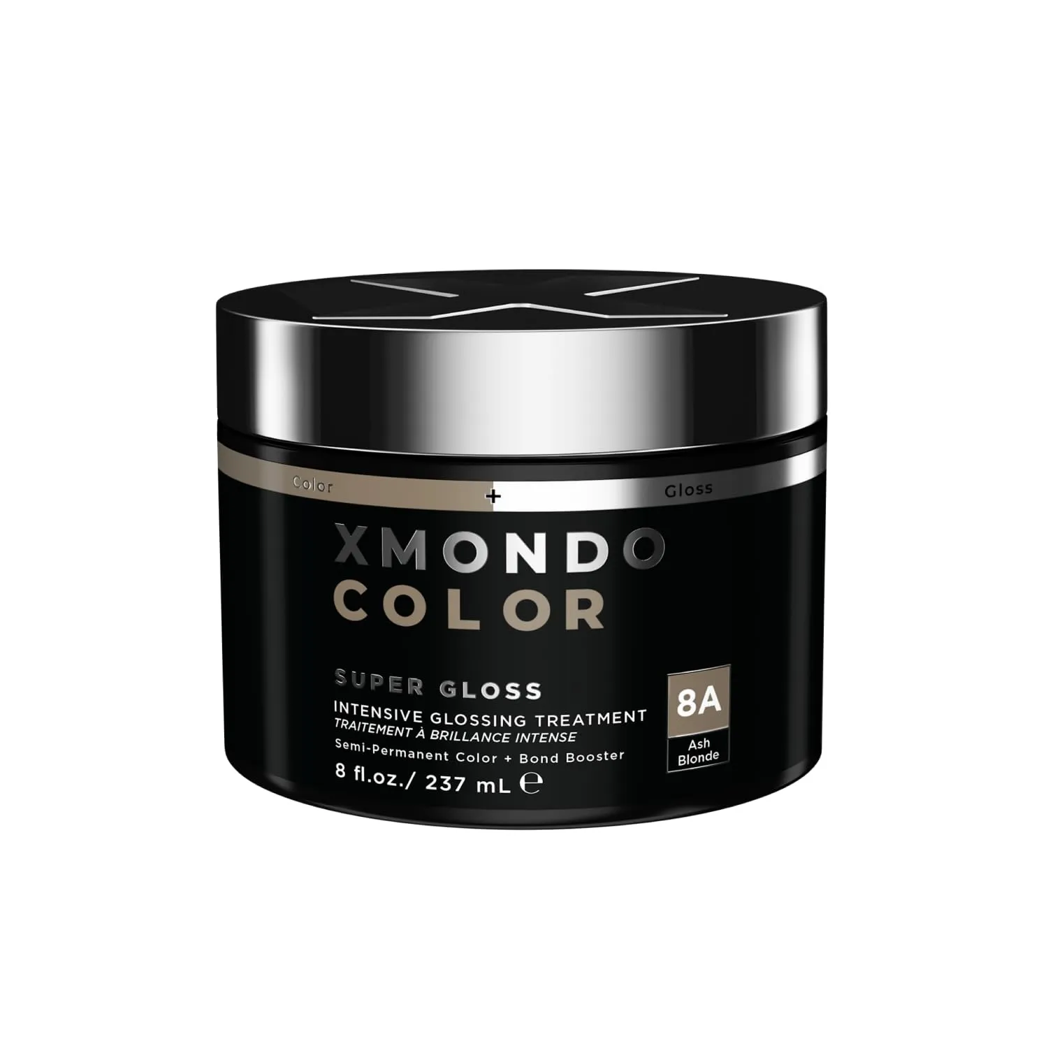 XMONDO Color Ash Blonde Color Depositing Mask & Semi-Permanent Hair Dye Super Gloss Infused with Bond Boosters for Nourishment, Revitalize & Repair, Vegan Formula, 8 Fl Oz