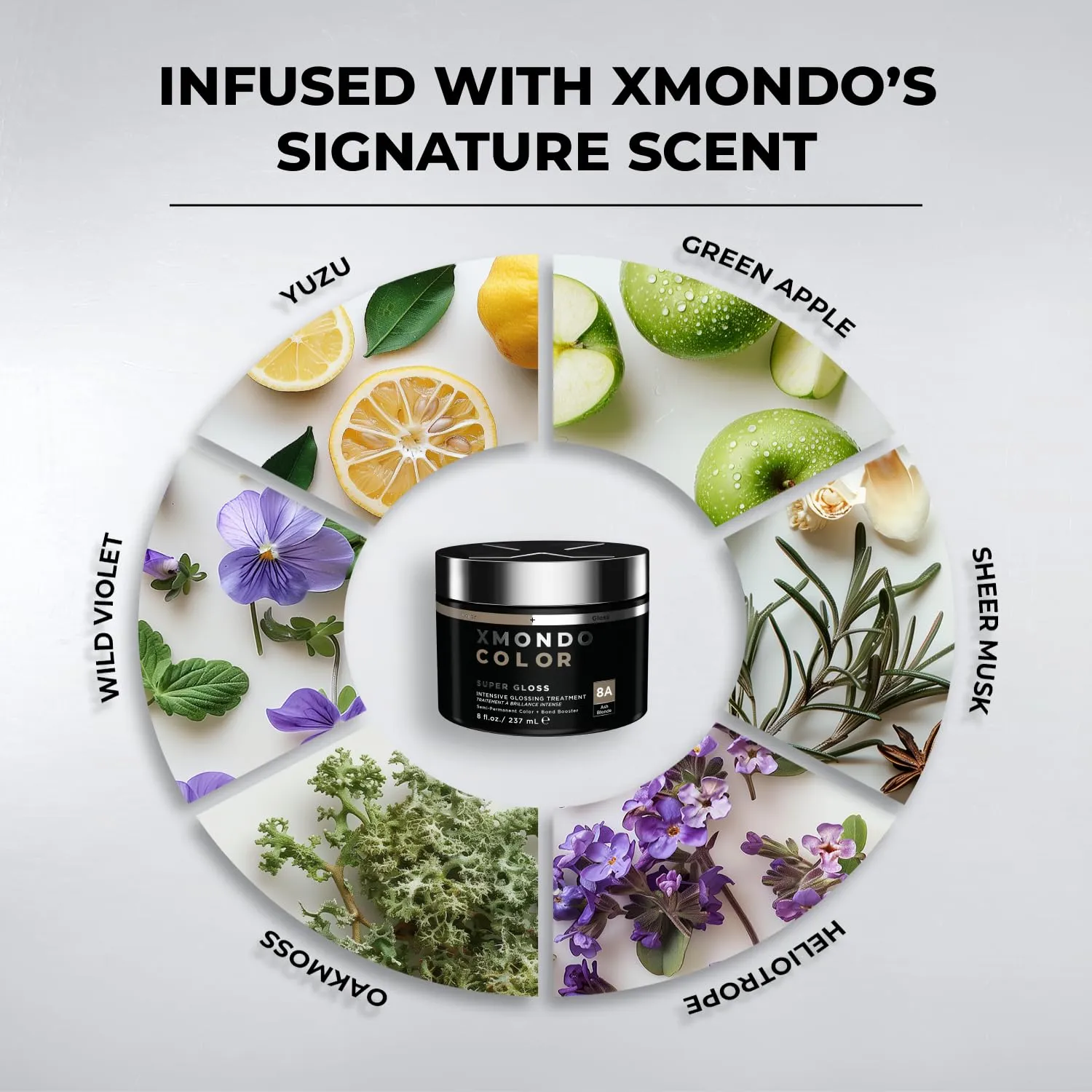 XMONDO Color Ash Blonde Color Depositing Mask & Semi-Permanent Hair Dye Super Gloss Infused with Bond Boosters for Nourishment, Revitalize & Repair, Vegan Formula, 8 Fl Oz