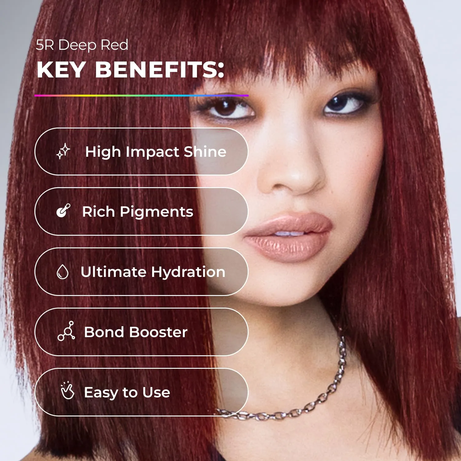 XMONDO Color Deep Red Brown Color Depositing Mask & Semi-Permanent Hair Dye Super Gloss Infused with Bond Boosters for Nourishment, Revitalize & Repair, Vegan Formula, 8 Fl Oz