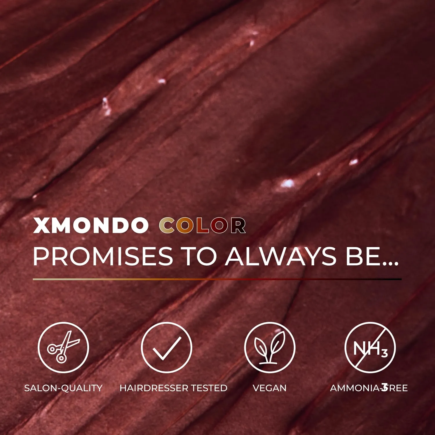 XMONDO Color Deep Red Brown Color Depositing Mask & Semi-Permanent Hair Dye Super Gloss Infused with Bond Boosters for Nourishment, Revitalize & Repair, Vegan Formula, 8 Fl Oz