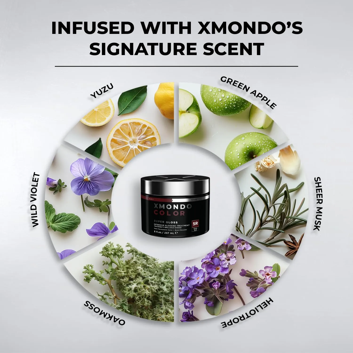 XMONDO Color Deep Red Brown Color Depositing Mask & Semi-Permanent Hair Dye Super Gloss Infused with Bond Boosters for Nourishment, Revitalize & Repair, Vegan Formula, 8 Fl Oz