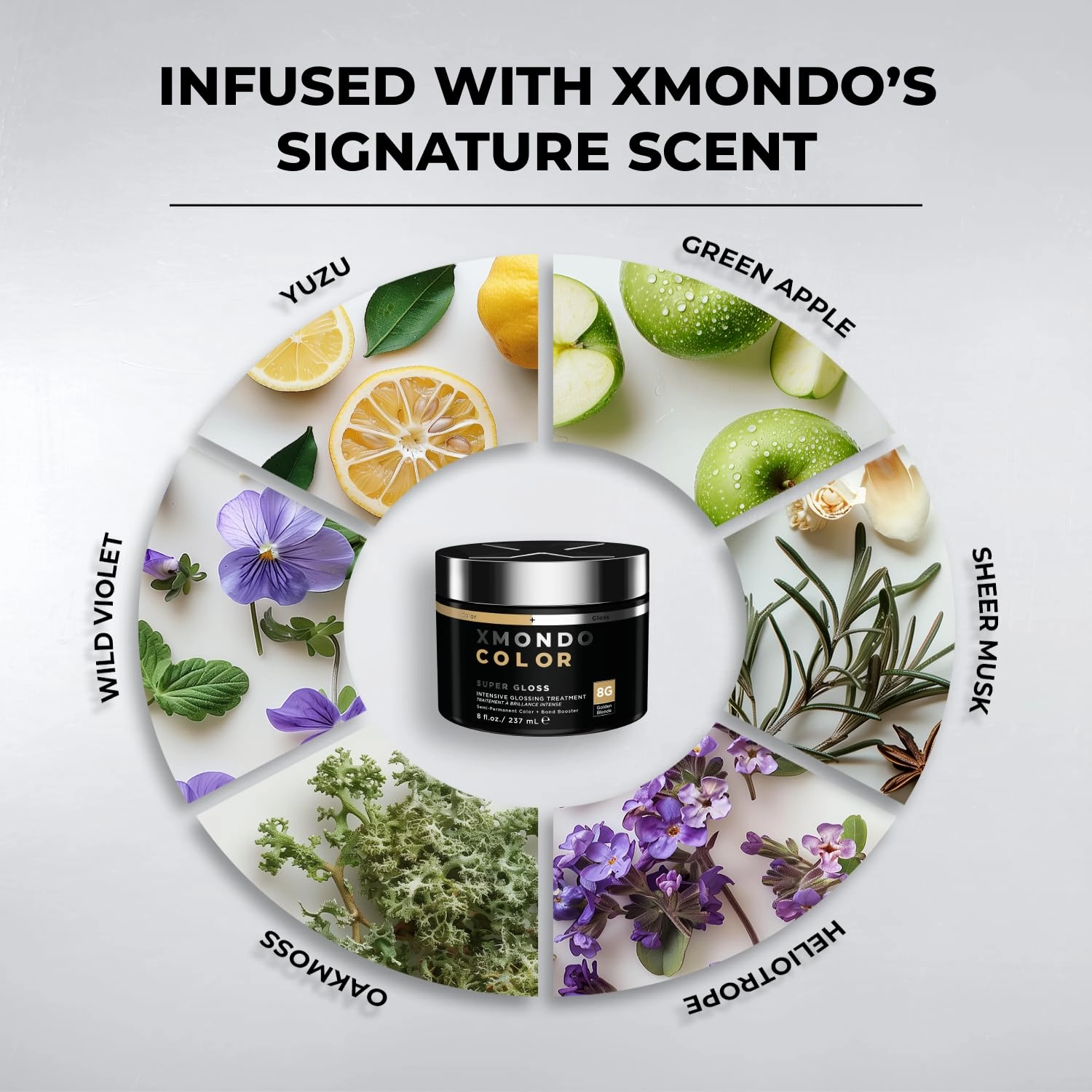 XMONDO Color Golden Blonde Color Depositing Mask & Semi-Permanent Hair Dye Super Gloss Infused with Bond Boosters for Nourishment, Revitalize & Repair, Vegan Formula, 8 Fl Oz