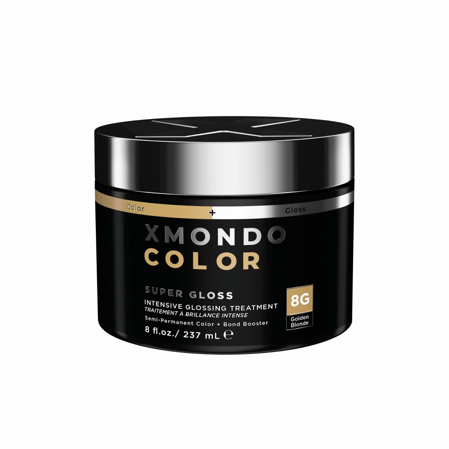 XMONDO Color Golden Blonde Color Depositing Mask & Semi-Permanent Hair Dye Super Gloss Infused with Bond Boosters for Nourishment, Revitalize & Repair, Vegan Formula, 8 Fl Oz