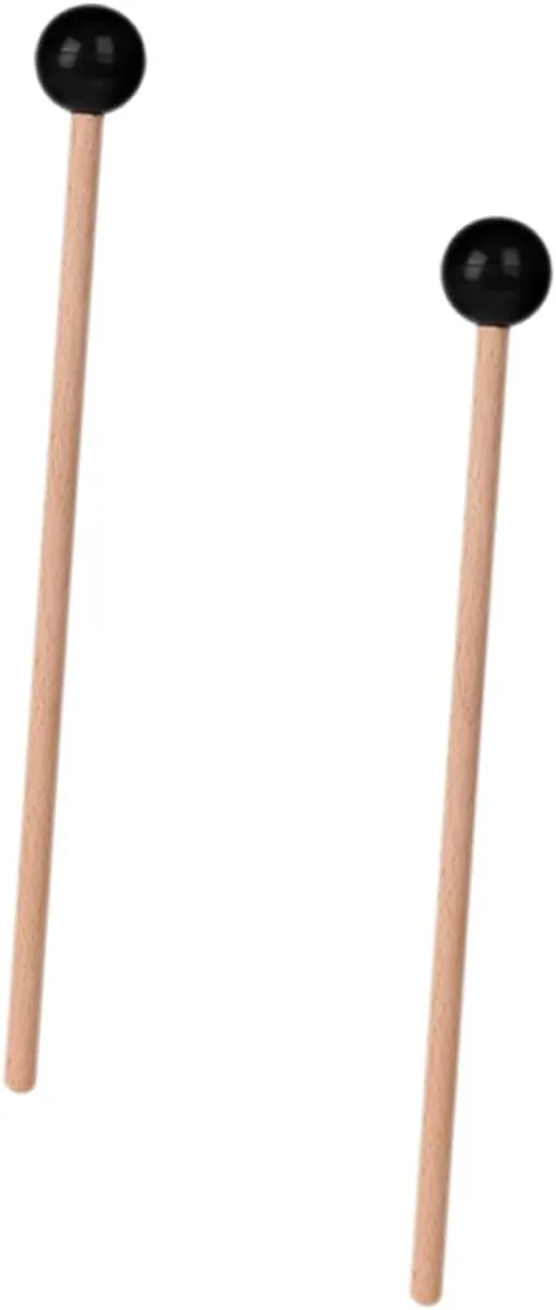 Yardwe Drumstick Set 2pcs Wooden Mallets Steel Tips for Drums Xylophone and Percussion