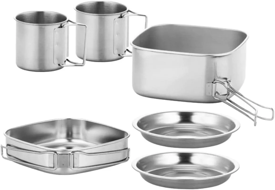YARNOW Camping Cookware Set Portable Folding Pot Lightweight for Camping Hiking Outdoor Cooking