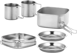 YARNOW Camping Cookware Set Portable Folding Pot Lightweight for Camping Hiking Outdoor Cooking