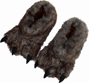 YESBOR Men's Cute Plush Paw Claw House Slippers Halloween Furry Animal Cosplay Costume Shoes