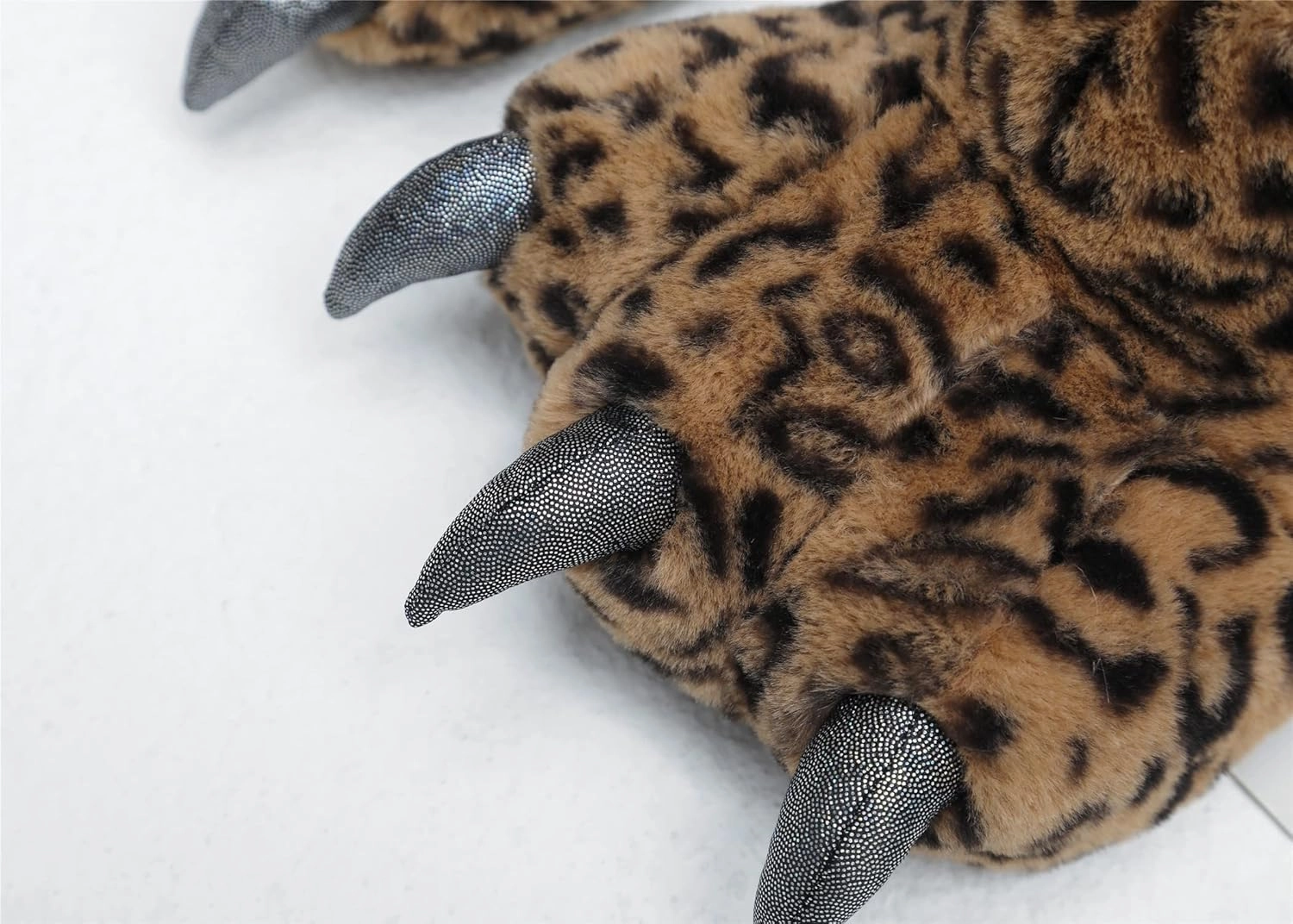 YESBOR Men's Cute Plush Paw Claw House Slippers Halloween Furry Animal Cosplay Costume Shoes