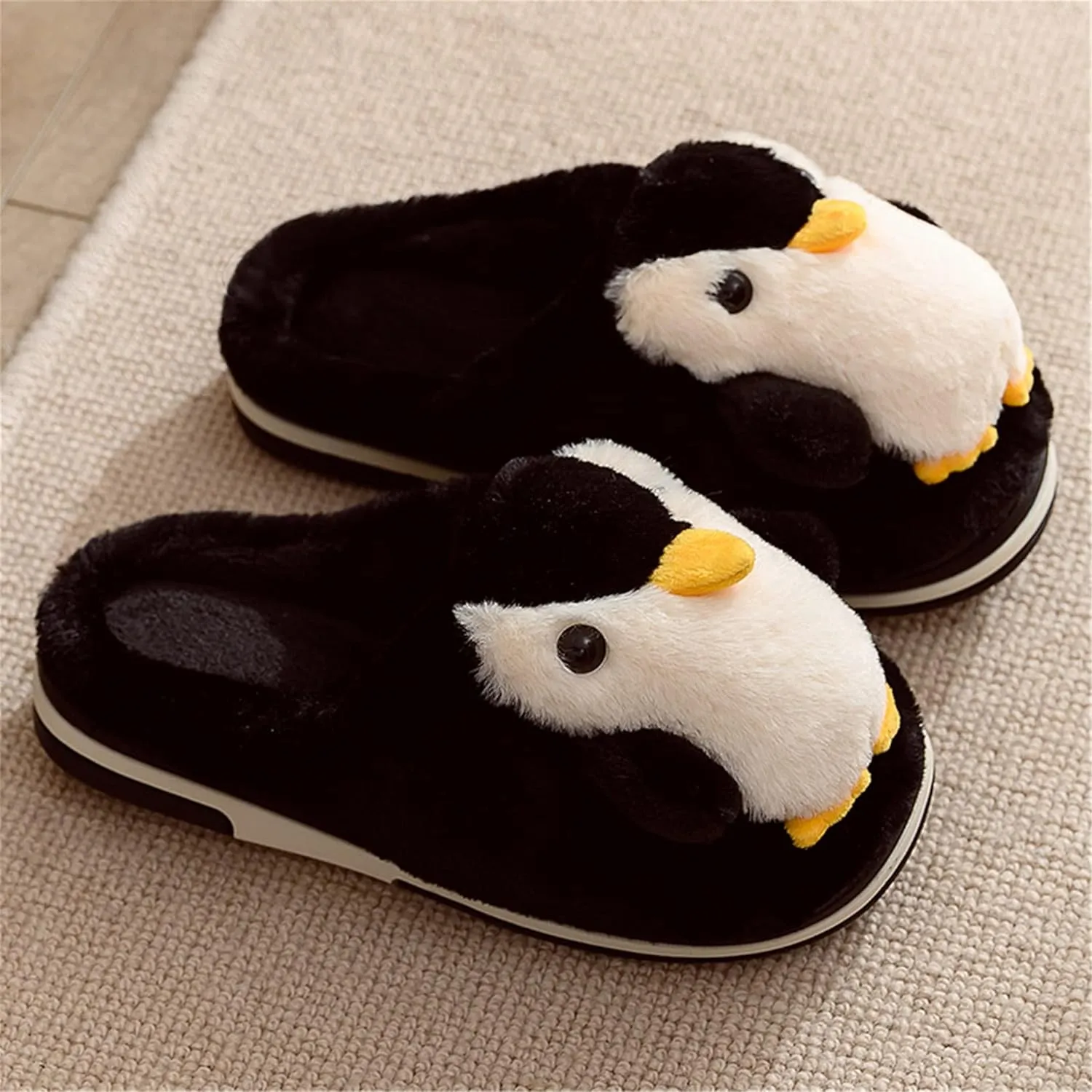 YILANLAN Women's Penguin Plush Warm Animal Home Cute Slippers