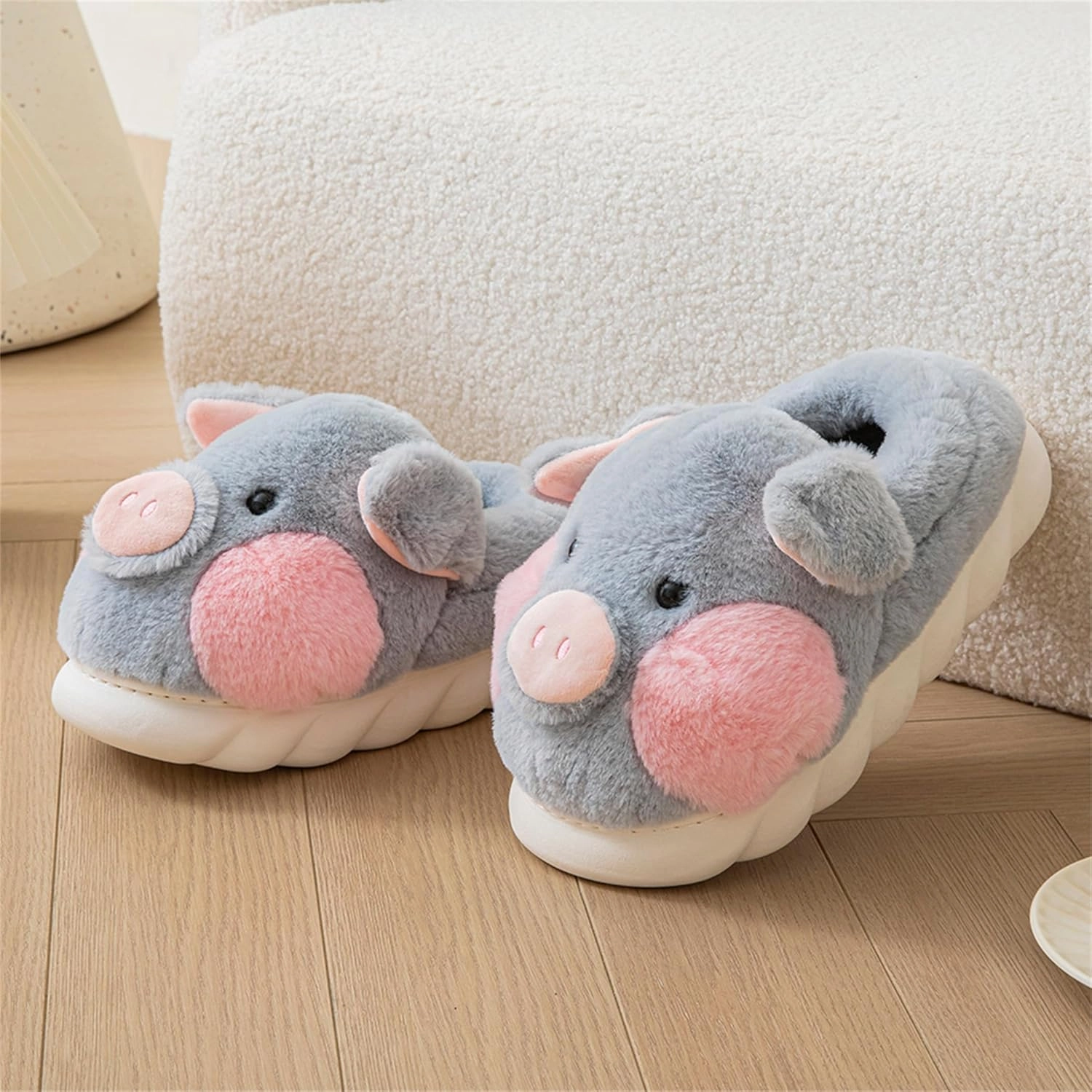 YILANLAN Adult Cotton Slippers PIg Slippers Home Slippers Plush Slippers Animal Slippers