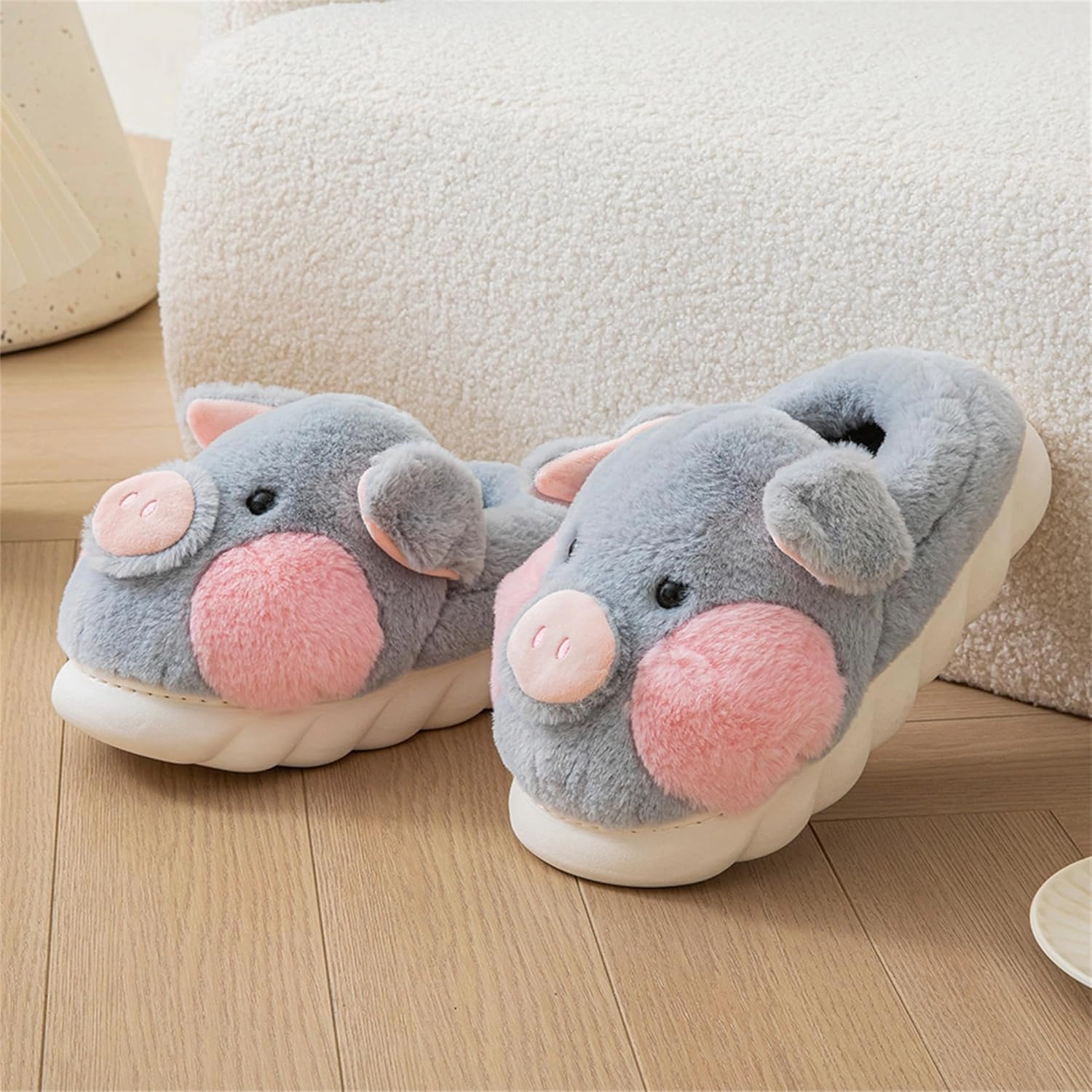 YILANLAN Adult Cotton Slippers PIg Slippers Home Slippers Plush Slippers Animal Slippers