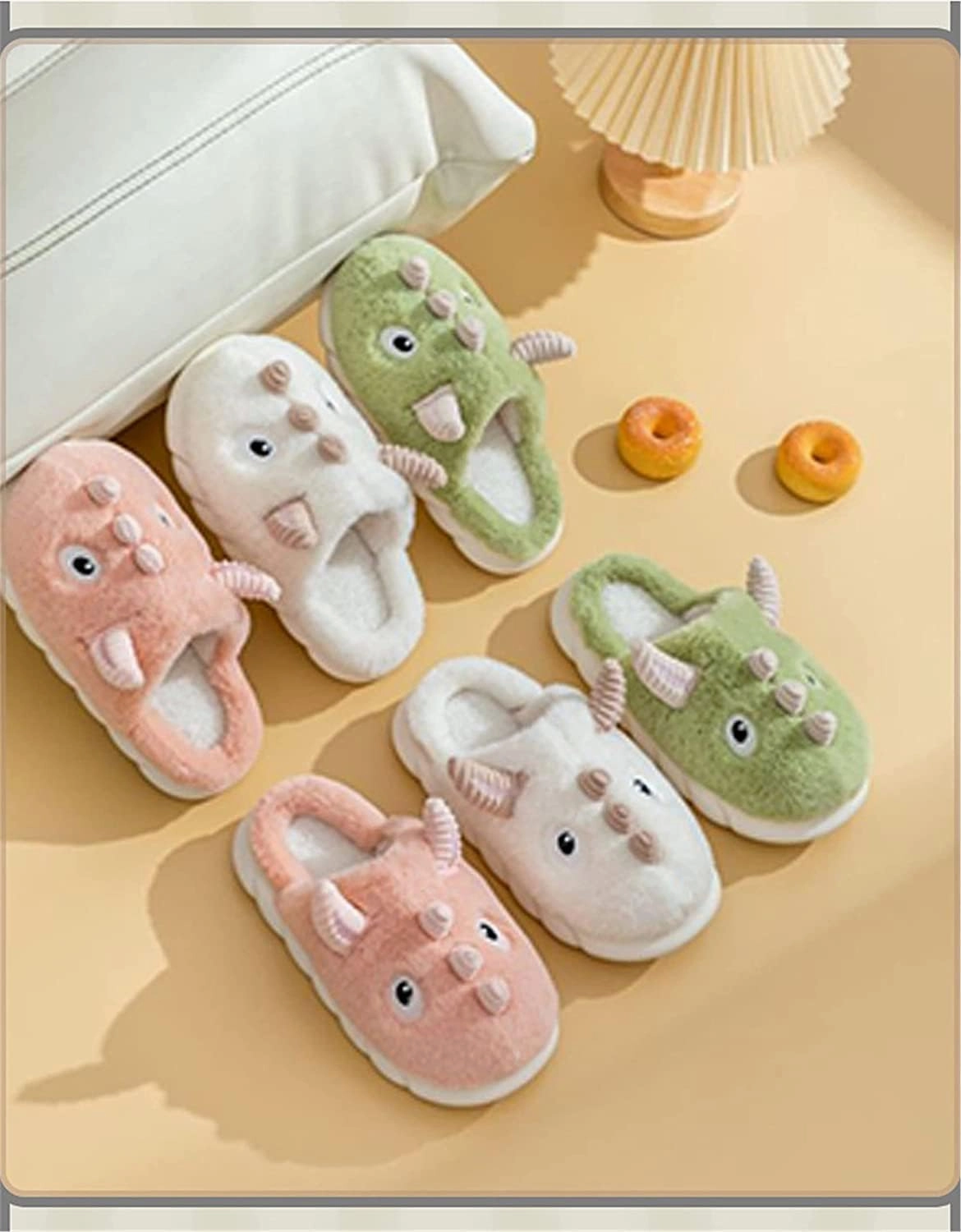 YILANLAN Women's Cute Pig Animal Cow Winter Warm Soft Plush Home Cotton Slippers